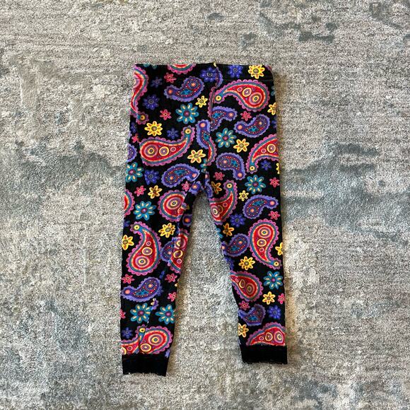 Vintage Oobee Doobee Black Paisley Floral Leggings 24 Months USA - Picture 6 of 9